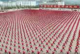 Thousands Of Kung Fu Students - Aerial Footage